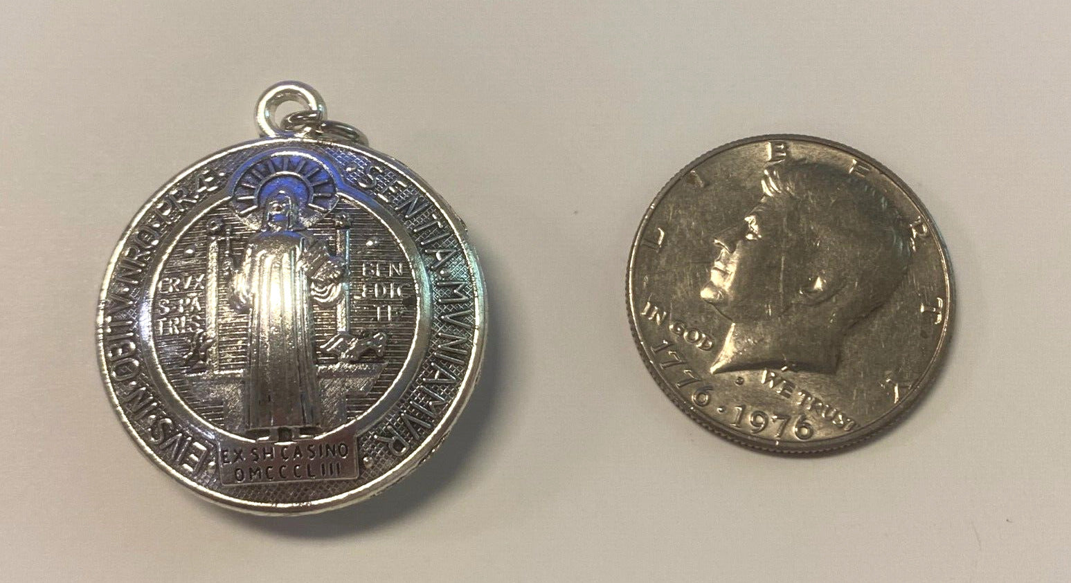 Saint Benedict Silver Tone Medal,  New #9 - Bob and Penny Lord