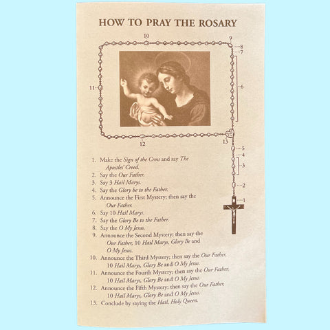 How to Pray the Rosary Prayer Card