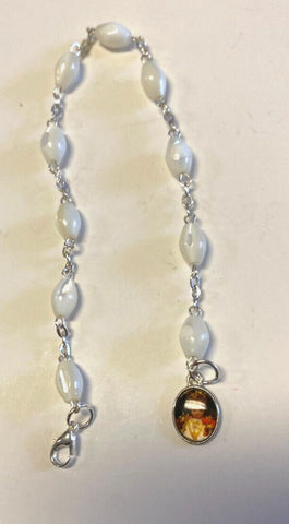 Infant of Prague Charm White 1 Decade Rosary Bracelet,New from Bethlehem #2