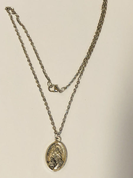 Saint Michael the Archangel/Guardian Angel 2 Sided Medal Necklace, New