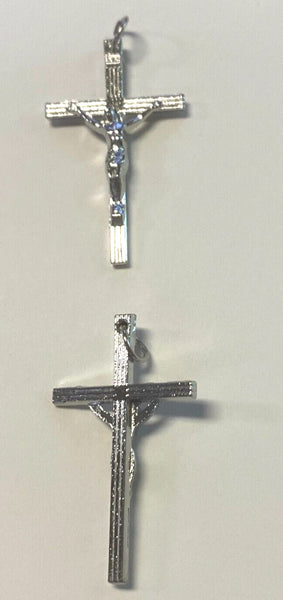 Silver Plated 1.75" Crucifix Pendant,  New #10