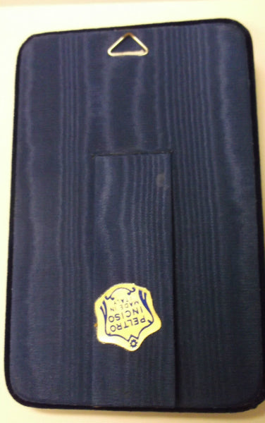 Saint Anthony Pewter Image Engraved on Navy Blue Velvet Frame, New