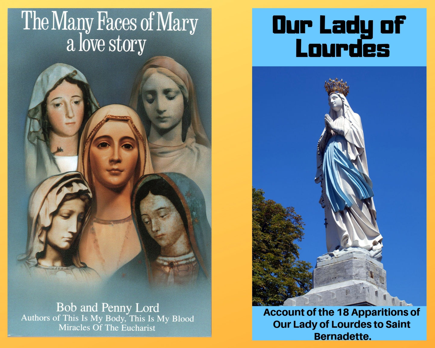 The Many Faces of Mary Book and Companion Our Lady of Lourdes DVD - Bob and Penny Lord
