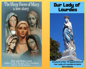 The Many Faces of Mary Book and Companion Our Lady of Lourdes DVD - Bob and Penny Lord