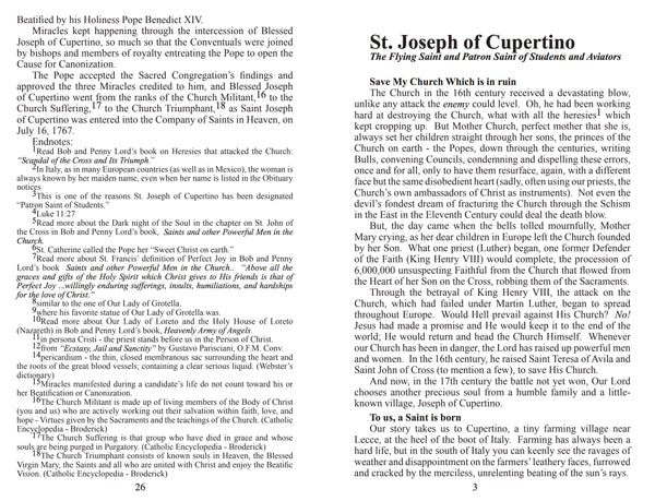 Saint Joseph of Cupertino Minibook