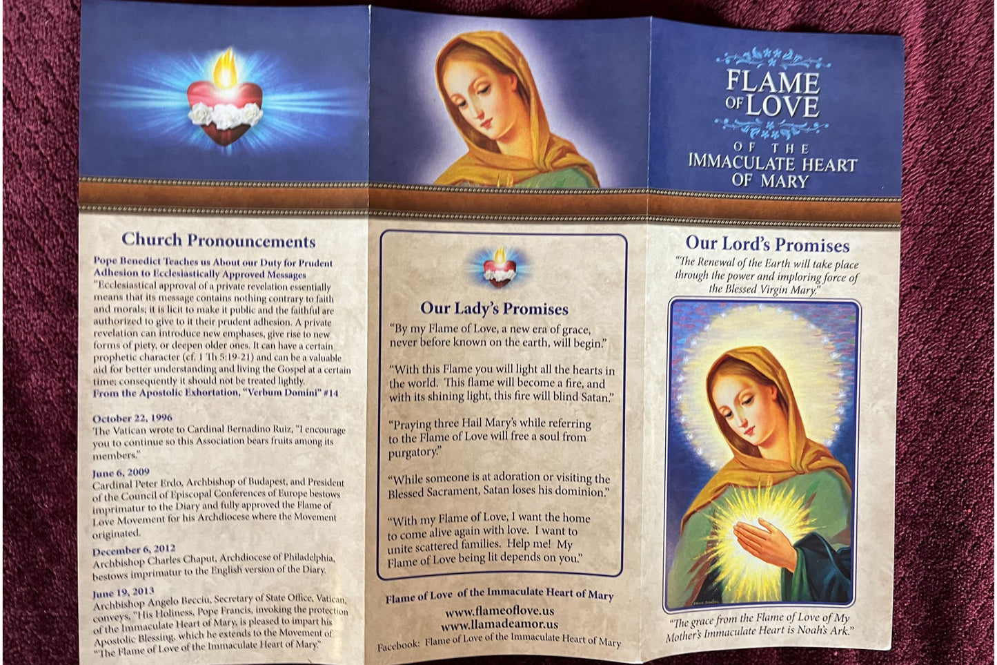 Flame of Love Promises Trifold Packages