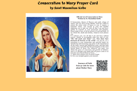 Consecration to Mother Mary Prayer Card