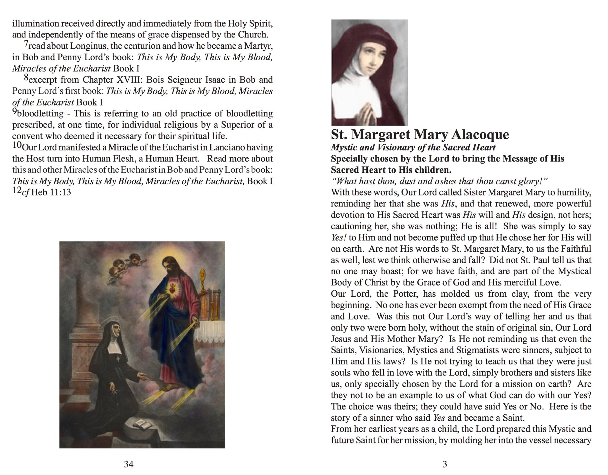Saint Mary Margaret of Alacoque Minibook - Bob and Penny Lord
