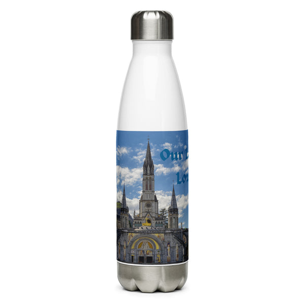 Our Lady of Lourdes Stainless Steel Water Bottle - Bob and Penny Lord