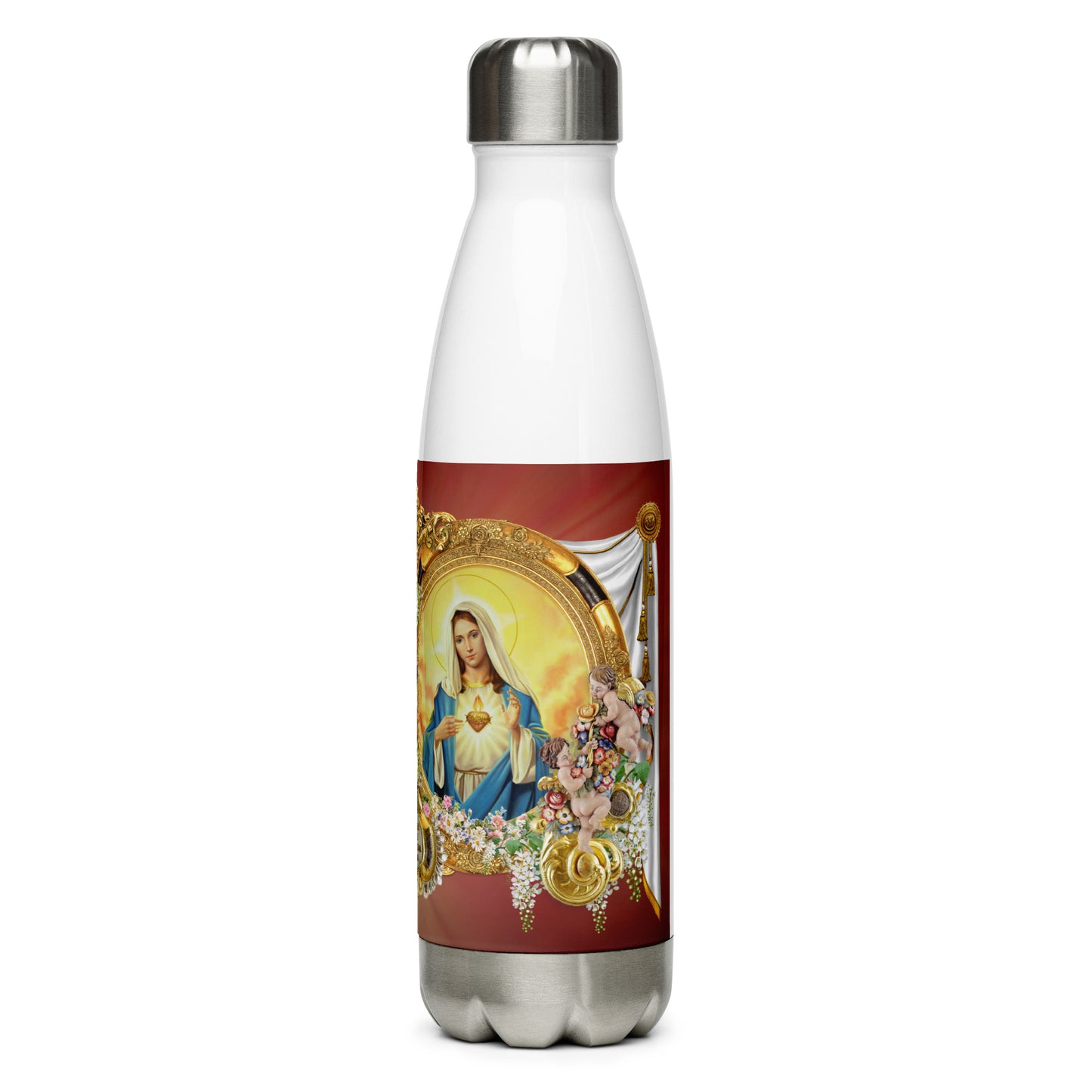 Sacred Heart and Immaculate Heart Stainless Steel Water Bottle - Bob and Penny Lord