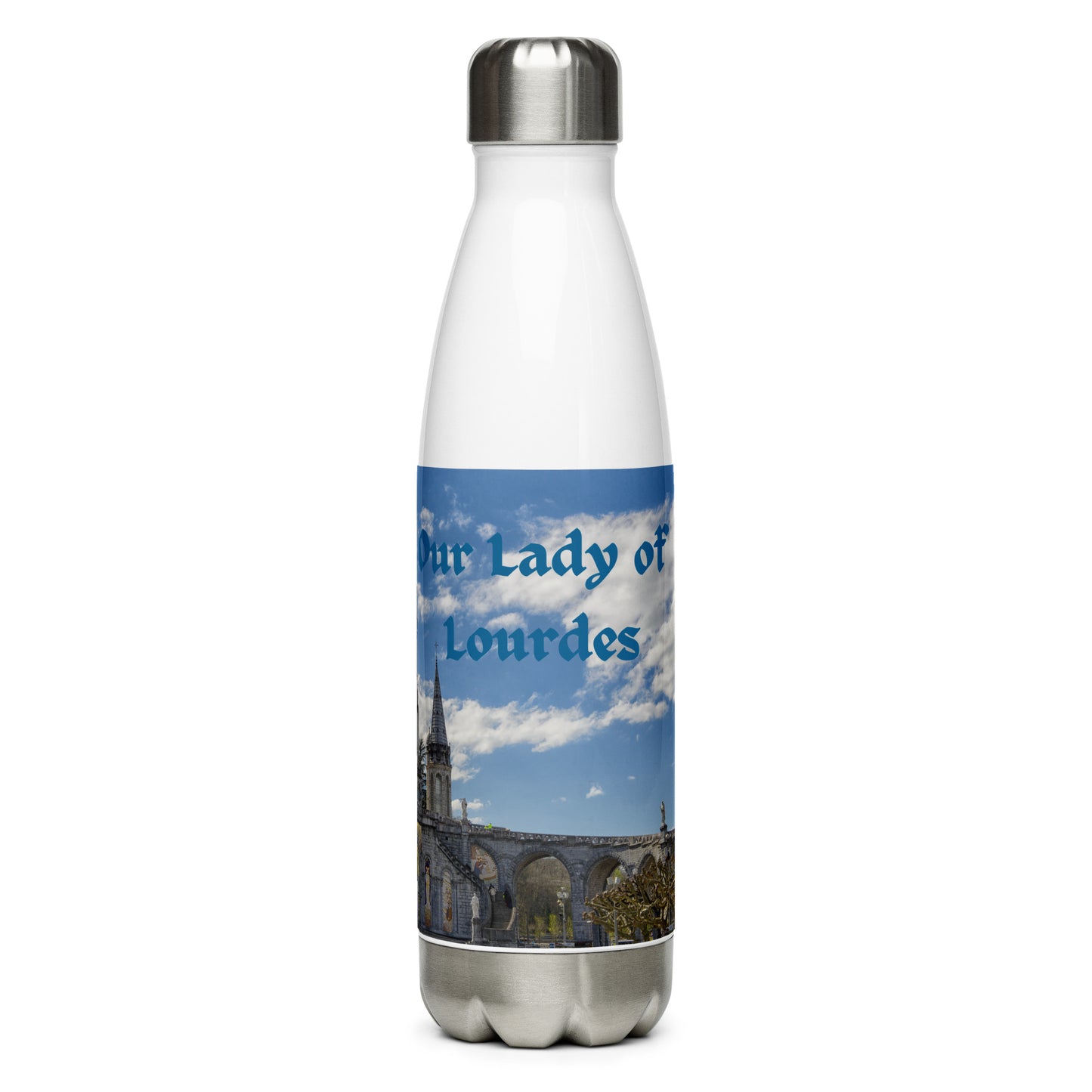 Our Lady of Lourdes Stainless Steel Water Bottle - Bob and Penny Lord